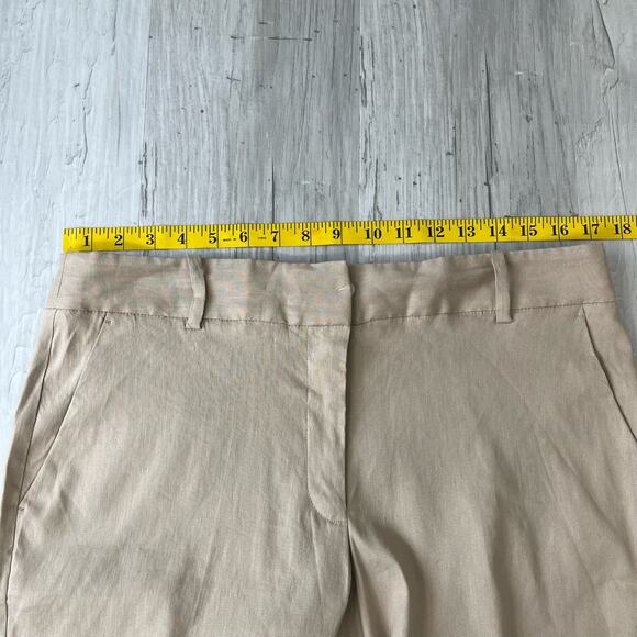 Calvin Klein Tan Khaki Wide Leg Casual Dress Work Pant Capri Size 10 - Picture 7 of 10
